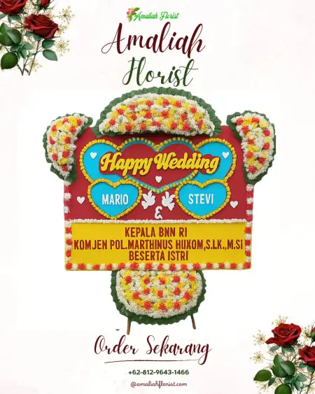 Papan Bunga Pernikahan Blimbinggede